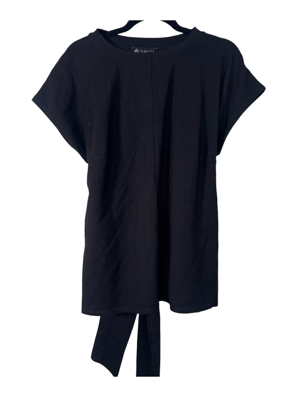 Eloquii Black Short Sleeve Blouse Ties In Back Womens 18 Classic Preppy Polished